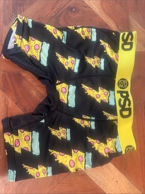 PSD Kids Black Boxer Briefs with Yellow Pizza Print